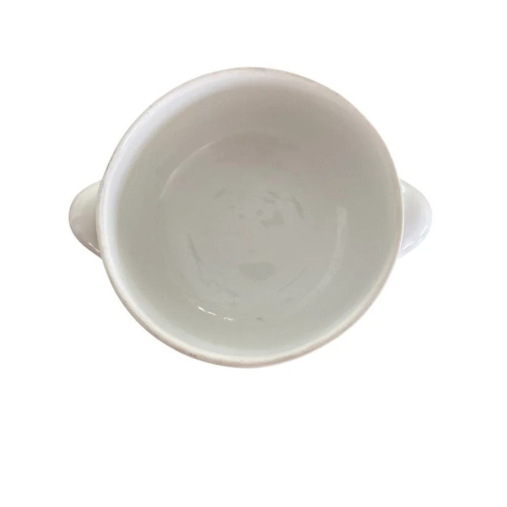 Apilco Casserole Dish White Garden Vegetables Porcelaine a feu France